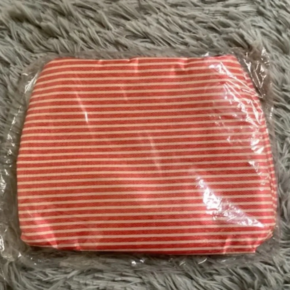 Foldable Insulated Lunch Bag Red/White stripes New